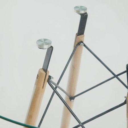 Стол CINDY GLASS (80GLASS) металл, стекло, D80х75 см, прозрачный