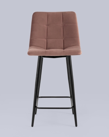 Стул полубарный Джанго велюр пыльно-розовый высота сиденья 60 см