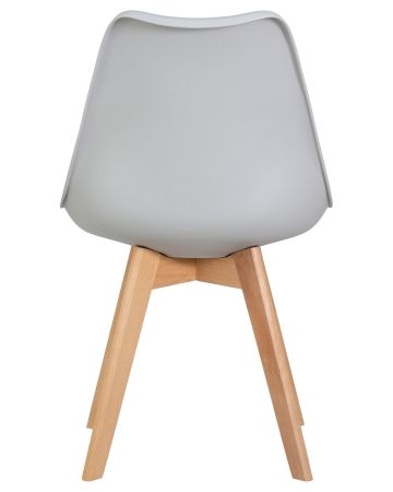 Стул обеденный JERRY SOFT ножки светлый бук сиденья светло-серый GR-01