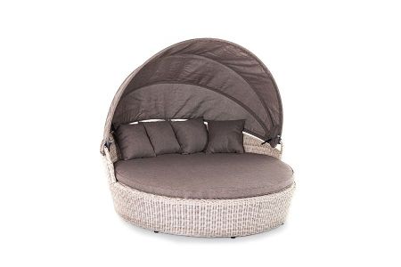 Плетеная кровать "Стильяно" круглая, цвет бежевый