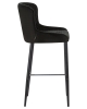 Стул барный CHRISTIAN'75 черные ножки, черный велюр V108-77