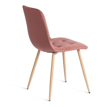 Стул CHILLY красный, велюр и металл, мягкое сиденье, без подлокотников