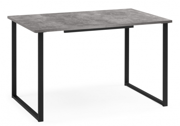 Стол деревянный Лиман 117 (157) x 77 бетон светлый, черный матовый