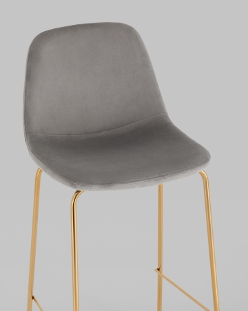 Стул барный Валенсия SN велюр серый золотые ножки 2 шт.