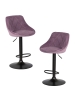 Набор 2 шт Стул барный LOGAN BLACK, пудрово-сиреневый велюр (MJ9-52)