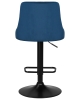 Стул барный JOSEPH черный, синий велюр MJ9-117