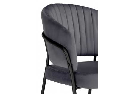 Стул на металлокаркасе Лео антрацитовый brandy light 28, черный