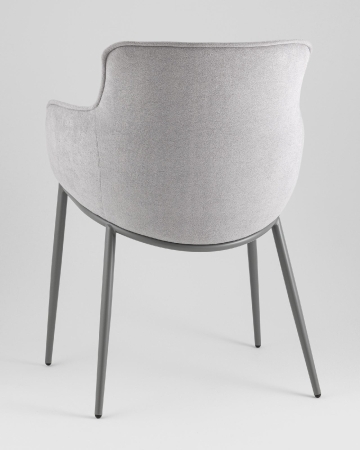 Стул Твигги шенилл серый с серым каркасом