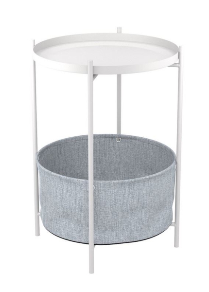 Стол журнальный "Берген" рогожка 82/39, белый муар