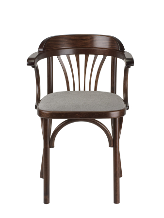 Стул Венский темный тон, букле серый MOSS 960, дуги назад