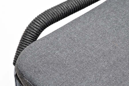 "Венето" обеденная группа на 6 персон со стульями "Милан", каркас темно-серый, роуп темно-серый