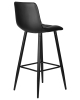 Стул барный NICOLE черные матовые ножки, черная экокожа P-01