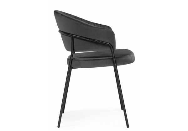 Стул на металлокаркасе Лео темно-серый (H-15), черный