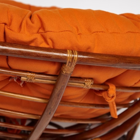 Кресло "PAPASAN" 23/01 W, с подушкой, орех, ткань оранжевая С 23