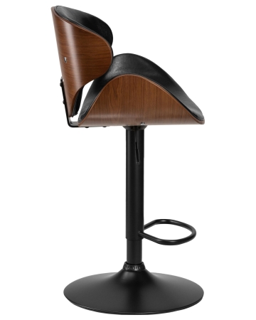 Набор 2 шт Стул барный KARTER BLACK, коричневый орех дерево (BWW), черный PU