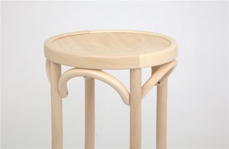 Полубарный деревянный табурет Венский 650 беленый дуб с твердым сиденьем