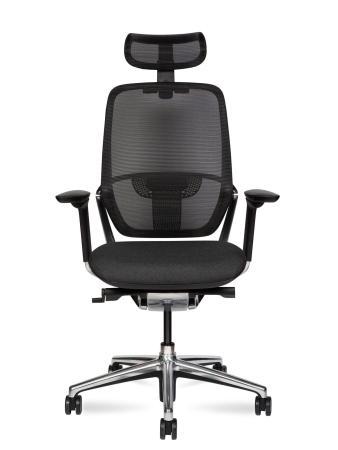 Кресло офисное Hertz черный, ткань и металл, мягкое сиденье, с подлокотниками