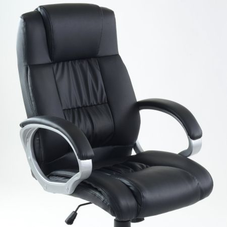 Кресло для руководителя K-6 черная экокожа