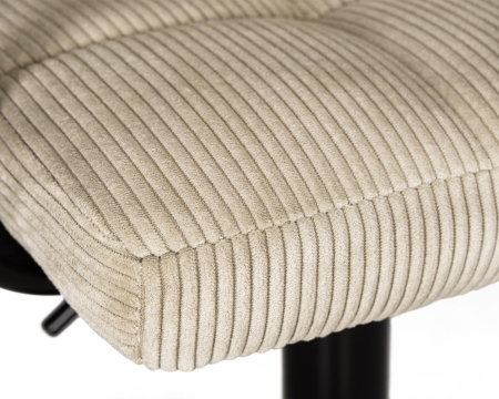 Стул барный KRUGER ARM BLACK бежевый вельвет