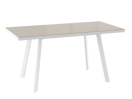 БОРГ-120(160)х80 стол раздвижной со стеклом латте, белый