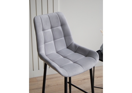 Барный стул Челси светло-серый (zd 960), черный