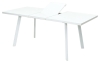 Стол ФИН 120 белый, стекло, белый каркас