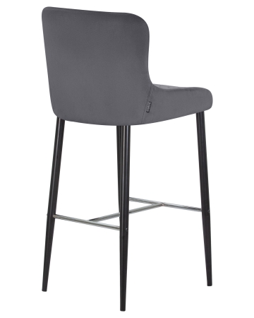 Стул барный CHRISTIAN'75 черные ножки, темно-серый велюр V108-91