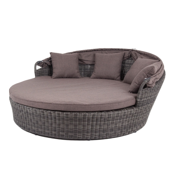 Плетеная кровать "Стильяно" круглая, цвет графит