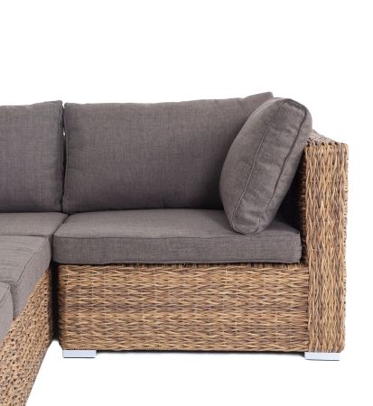 Трансформирующийся диван "Лунго" из искусственного ротанга (гиацинт), цвет соломенный