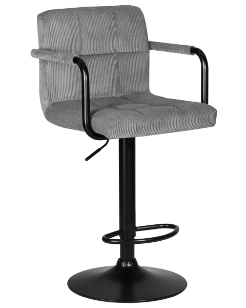 Стул барный KRUGER ARM BLACK серый вельвет Стул барный KRUGER ARM BLACK серый вельвет