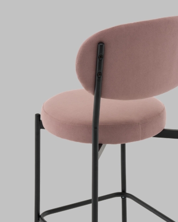 Стул полубарный Бриф DD велюр пыльно-розовый