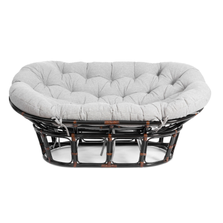 Диван MAMASAN/МАМАСАН 23/02 W, с подушкой, серый, темно-коричневый