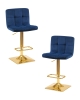 Набор 2 шт Стул барный GOLDIE, синий велюр (MJ9-117)
