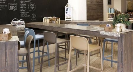 Стул пластиковый барный Faro, Тортора Стул пластиковый барный Faro, Тортора