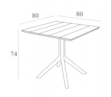 Стол пластиковый Siesta Contract Paris Table 80 черный