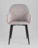 Стул Новел New велюр светло-серый с темно-серой спинкой