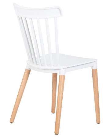 Стул обеденный THEO ножки светлый бук, белый W-02