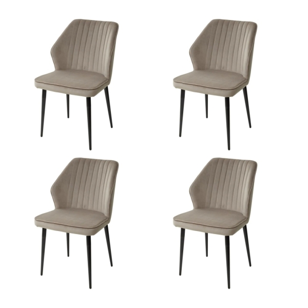 Стул SEATTLE-V латте #25 велюр, черный каркас