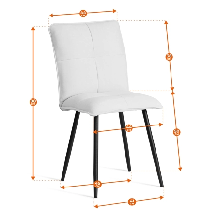 Стул обеденный Sweet белый и серый, ткань и металл, мягкое сиденье, без подлокотников