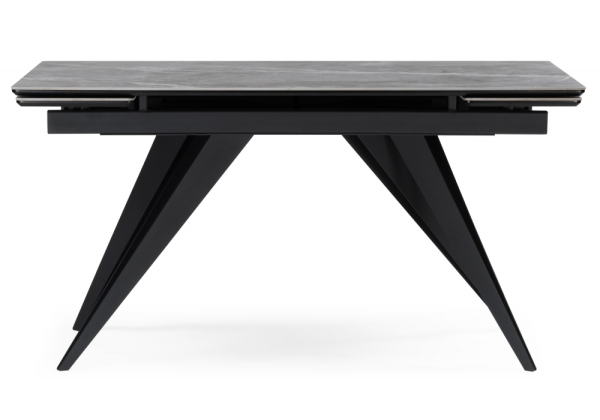 Керамический стол Дарвин 160(220)х89 серый мрамор larka grey, черный