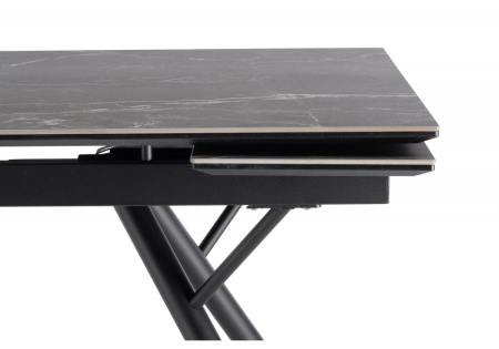 Керамический стол Ворен 180(240)x90 черный кварц, черный