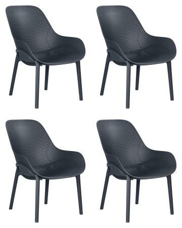 Набор 4 шт Кресло LONZO, антрацит (GR-12) с УФ-защитой