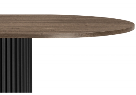 Стол деревянный Барон О 180 х 90 дуб кантри пленка, черные ноги