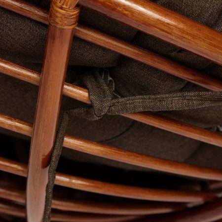 Кресло-качалка "PAPASAN" w 23 и 01 B с подушкой, орех, ткань коричневый, 3М7-147