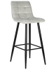 Стул барный NICOLE черные матовые ножки, светло-серый велюр 108-52