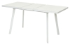 Стол ФИН 120 Латте, стекло, белый каркас