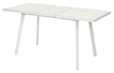 Стол ФИН 120 Латте, стекло, белый каркас