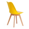 Стул TULIP желтый, экокожа и дерево и пластик, твердое сиденье, без подлокотников