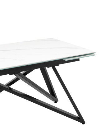 Стол обеденный Канкун раскладной 140-180*90 керамика белый