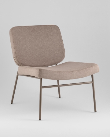 Кресло Эбигейл велюр бежевый, каркас бежево-серый